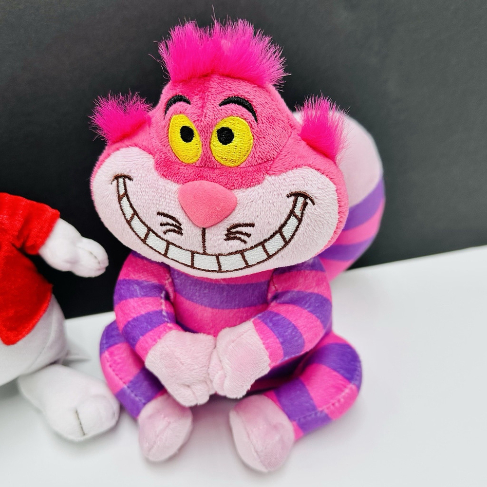 Disney Classics Alice in Wonderland White Rabbit & Cheshire Cat Stuffed Plush 9” - Picture 3 of 7